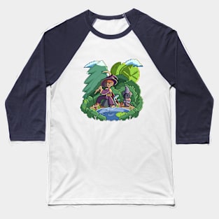 fishing day, magician fishing with his magical cat. Baseball T-Shirt